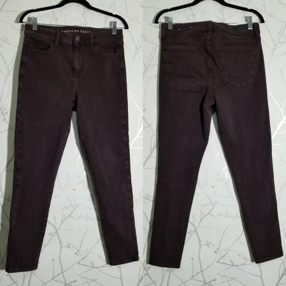 American Eagle Burgundy High Rise Jeggings - Picture 6 of 6
